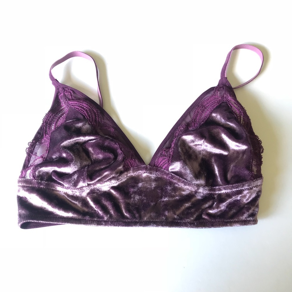 SOMA Intimates purple velvet sexy bralette, S